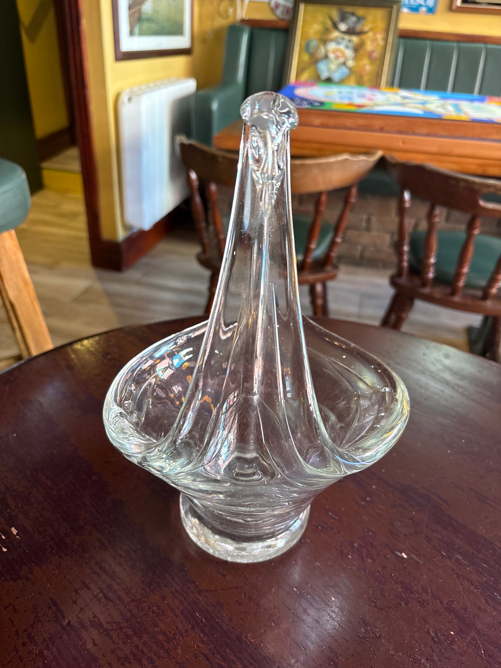 VINTAGE MID CENTURY MODERN CLEAR ART GLASS SWAN BOWL OR PLATTER