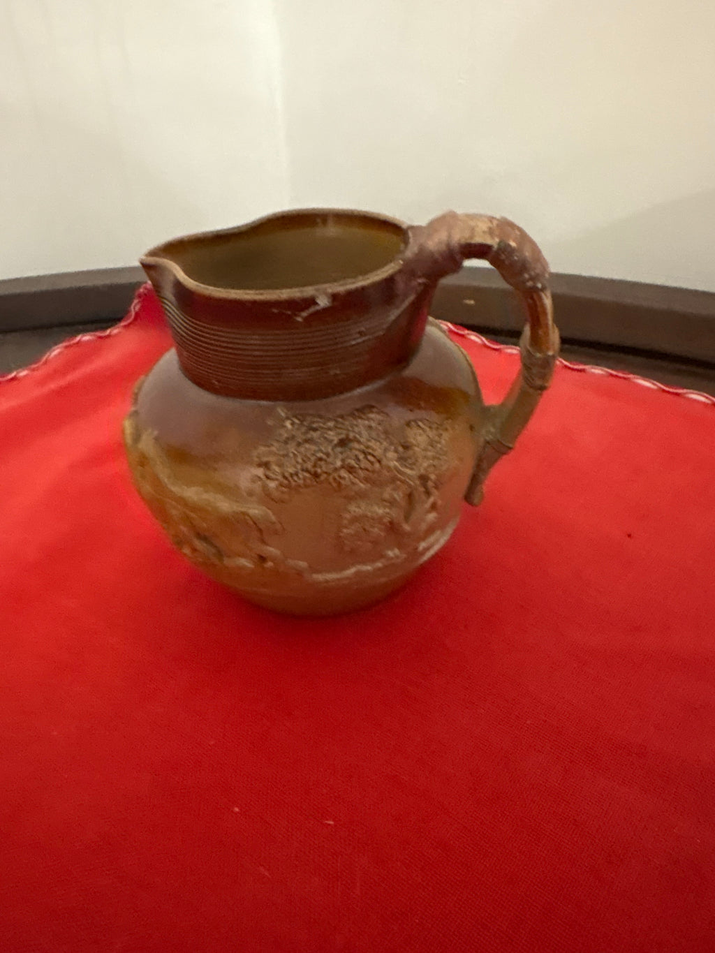ANTIQUE DOULTON LAMBETH SALT GLAZED STONEWARE HUNTING JUG